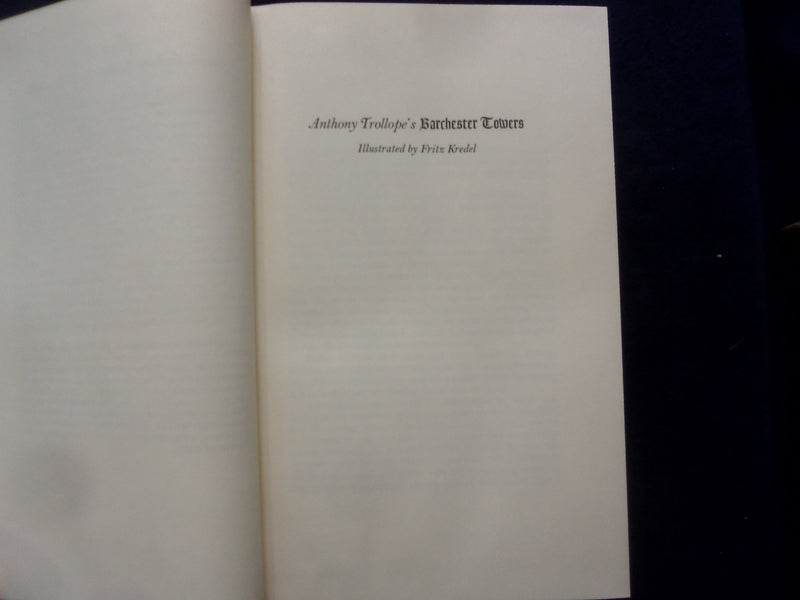 1958 ANTHONY TROLLOPE'S BARCHESTER TOWERS HARDCOVER BOOK -HERITAGE PRESS-KD 8871