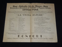 1950'S MAY 12 LA VIUDA ALLEGRE PROGRAM - HAVANA CUBA - ERVIGIO PENA - K 89