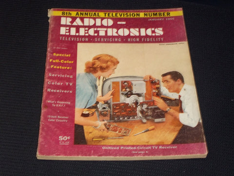 1955 JANUARY RADIO ELECTRONICS MAGAZINE - UNITIZED PRINTED COVER - E 7137