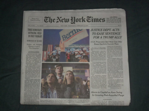 2020 FEBRUARY 12 NEW YORK TIMES - JUSTICE DEPT TO EASE SENTENCE FOR ROGER STONE
