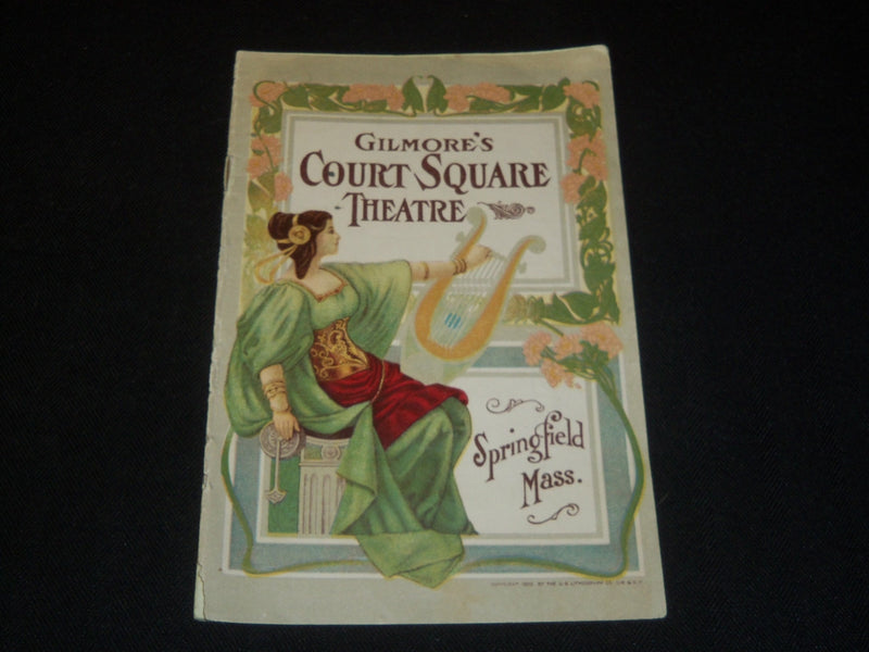 1910 GILMORE'S COURT SQUARE THEATRE PROGRAM - SPRINGFIELD MASSACHUSETTS - J 5384