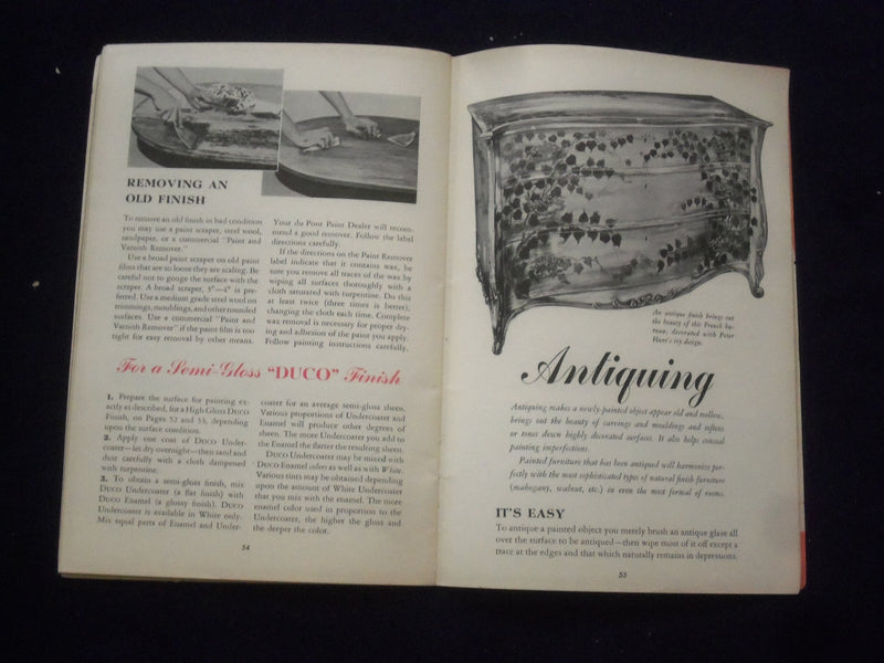 1945 TRANSFORMAGIC BY DUPONT SOFTCOVER BOOK-HOW TRANSFORM OLD FURNITURE - J 9658