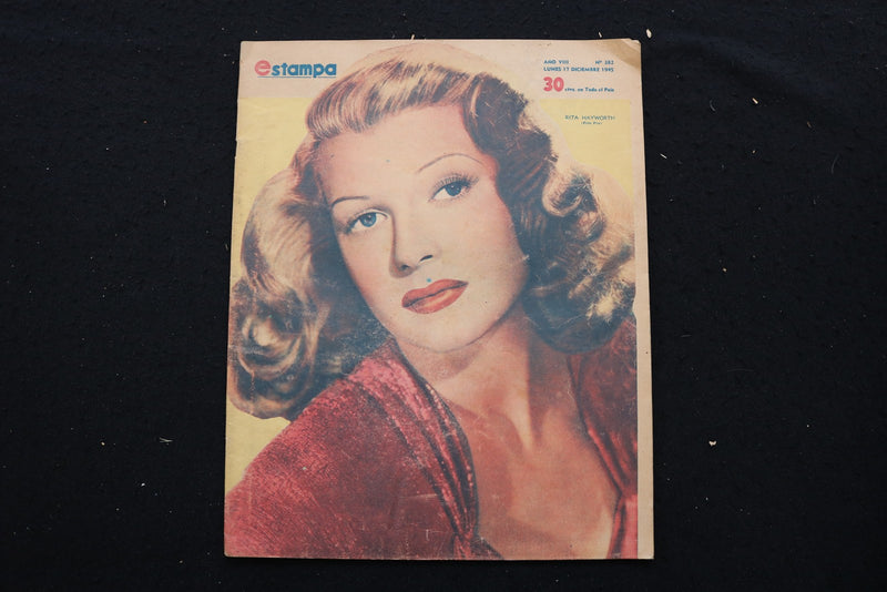 1945 DECEMBER 17 ESTAMPA MAGAZINE - RITA HAYWORTH COVER - E 25136