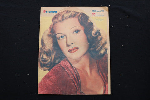 1945 DECEMBER 17 ESTAMPA MAGAZINE - RITA HAYWORTH COVER - E 25136
