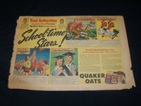 1945 QUAKER OATS FOOTBALL COLOR COMIC ADS LOT OF 3 - CRISLER - CRAVATH - NP 5382
