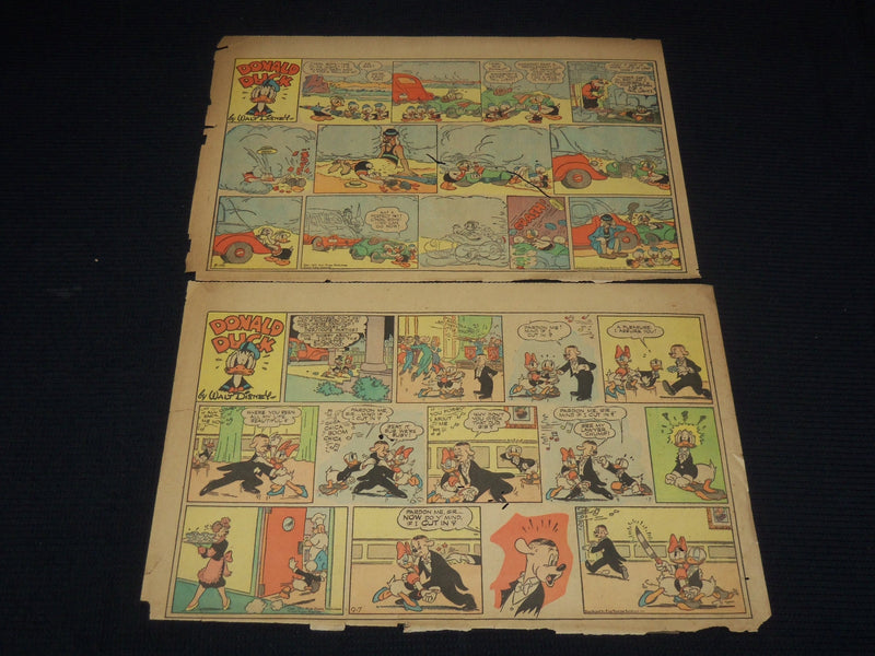 1940-1944 DONALD DUCK NEWSPAPER COLOR COMIC STRIPS - LOT OF 10 - NP 9179