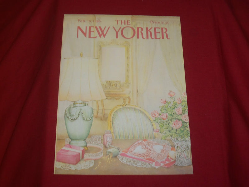 1985 FEBRUARY 18 NEW YORKER MAGAZINE FRONT COVER ONLY - GREAT ART FOR FRAMING