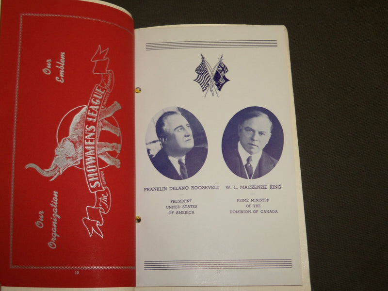 1941 SHOWMEN'S LEAGUE OF AMERICA BANQUET & BALL PROGRAM - CHICAGO - J 3539