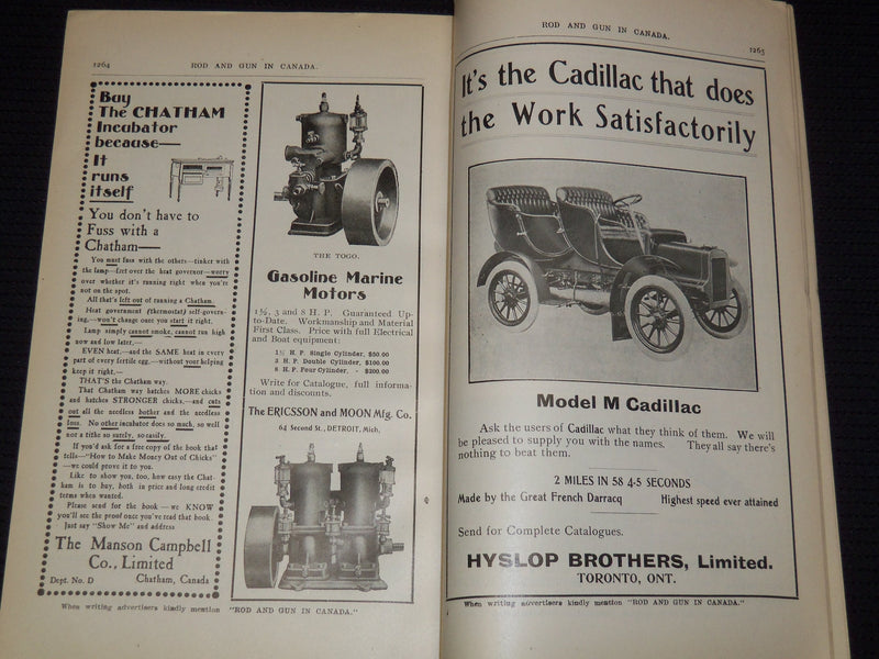 1906 APRIL ROD AND GUN IN CANADA AND MOTOR MAGAZINE - AUTO-ICEBOAT - J 8102