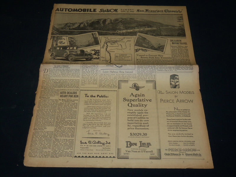 1930 SAN FRANCISCO CHRONICLE SUNDAY AUTOMOBILE SECTION LOT OF 2 - NP 5088