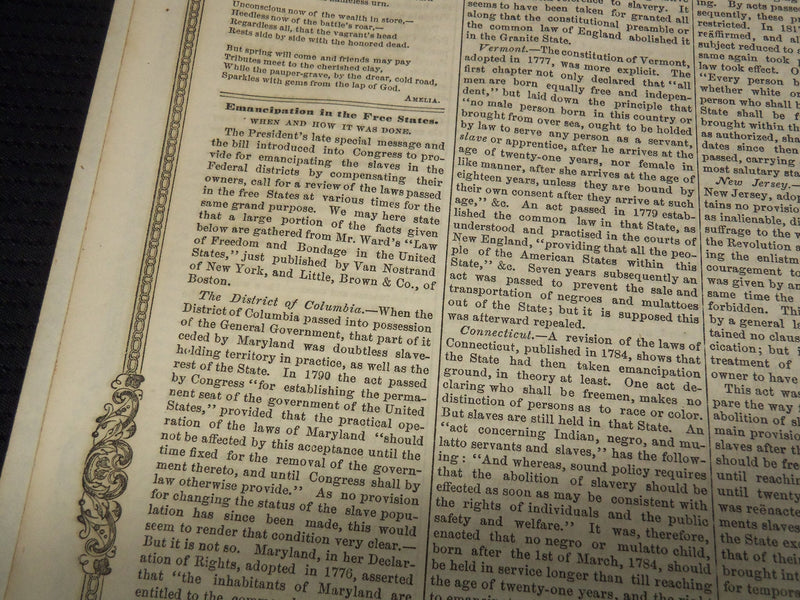 1862 MARCH 29 USS. MONITOR ILLUSTRATION - BOSTON CULTIVATOR NEWSPAPER - NP 4502A