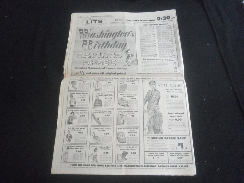 1962 FEB 20 THE EVENING BULLETIN NEWSPAPER - JOHN GLENN ORBITS EARTH - NP 5771
