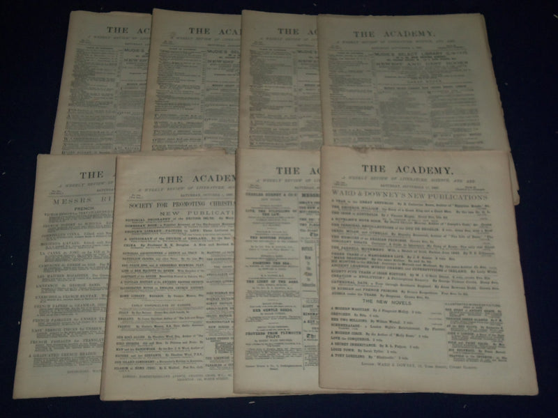 1887 THE ACADEMY WEEKLY REVIEW OF LITERATURE LOT OF 52 COMPLETE - LONDON - O 1