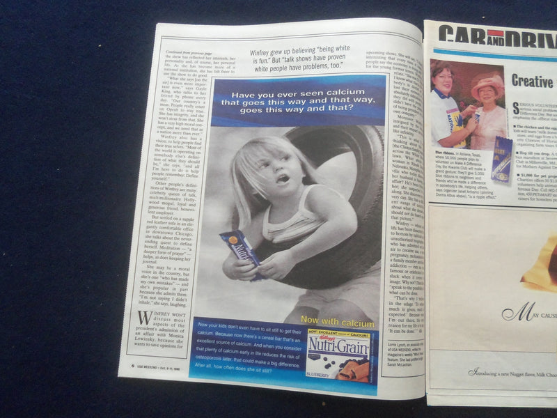 1998 OCT 9-11 POTTSVILLE REPUBLICAN USA WEEKEND MAGAZINE- OPRAH WINFREY- NP 6208