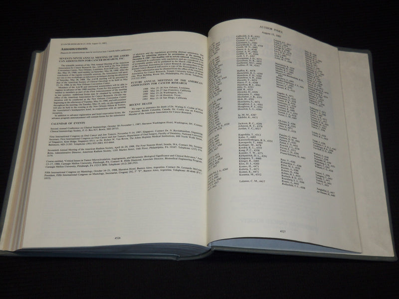 1987 JULY-AUGUST CANCER RESEARCH MAGAZINE BOUND VOLUME - 4 ISSUES - KD 6132O