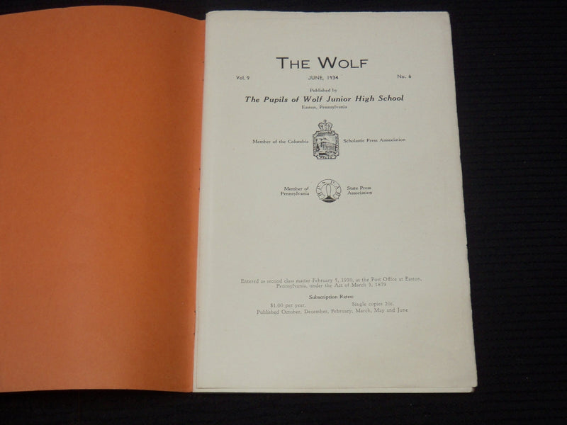 1932-1934 THE WOLF JUNIOR HIGH SCHOOL MAGAZINE LOT OF 7 ISSUES - O 3731