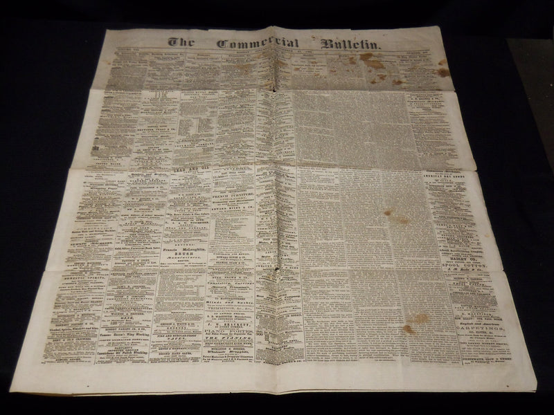 1866 NOVEMBER 17 THE COMMERCIAL BULLETIN NEWSPAPER - VOL 8 #409 - BOSTON - K 63