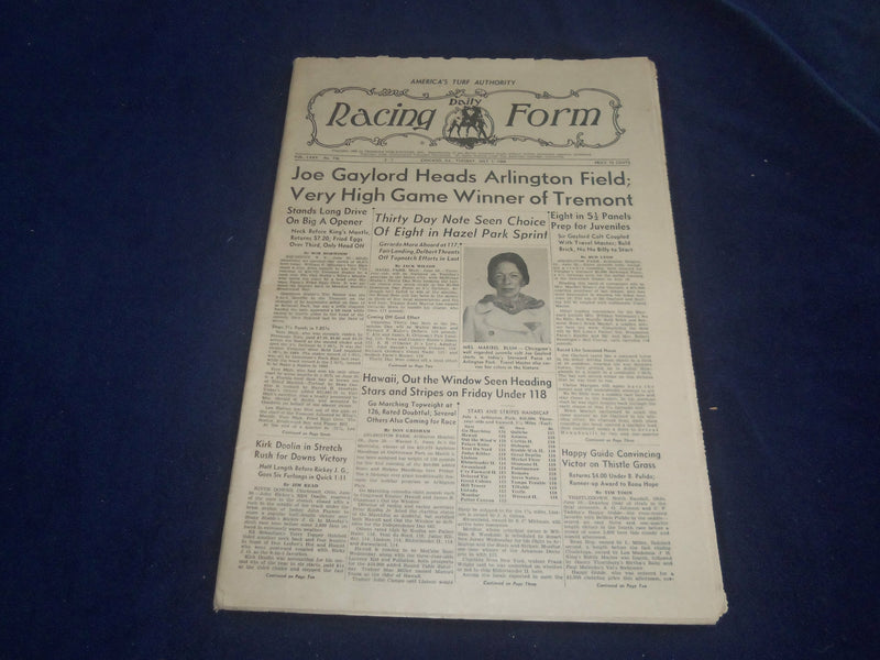 1969 JULY 1 THE DAILY RACING FORM - JOE GAYLORD HEADS ARLINGTON FIELD - NP 5514