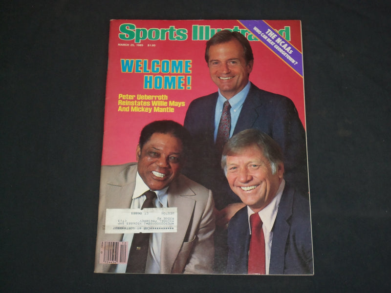 1985 MARCH 25 SPORTS ILLUSTRATED MAGAZINE - WILLIE MAYS & MICKEY MANTLE- SP 9143