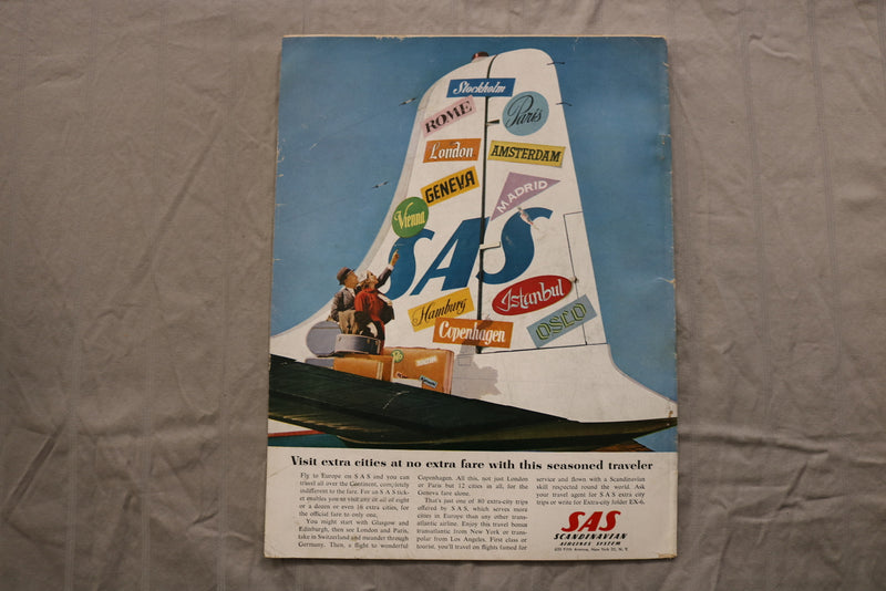 1957 APRIL TRAVEL MAGAZINE - EUROPEAN ISSUE COVER - B 454M