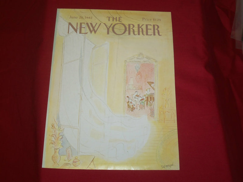 1982 JUNE 28 NEW YORKER MAGAZINE FRONT COVER ONLY - GREAT ART FOR FRAMING