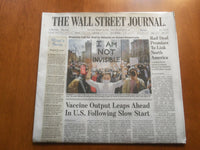2021 MARCH 22 THE WALL STREET JOURNAL - VACCINE OUTPUT LEAPS AHEAD IN U.S.