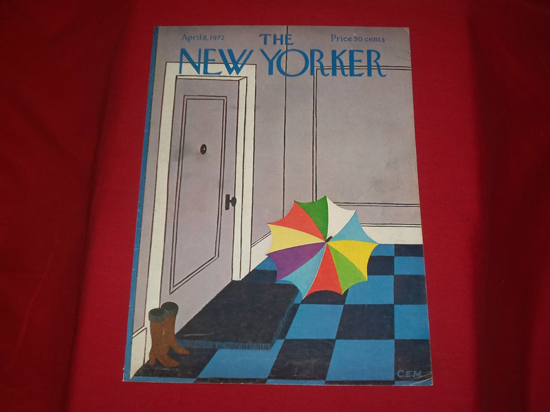 1972 APRIL 8 NEW YORKER MAGAZINE FRONT COVER ONLY - GREAT ART FOR FRAMING