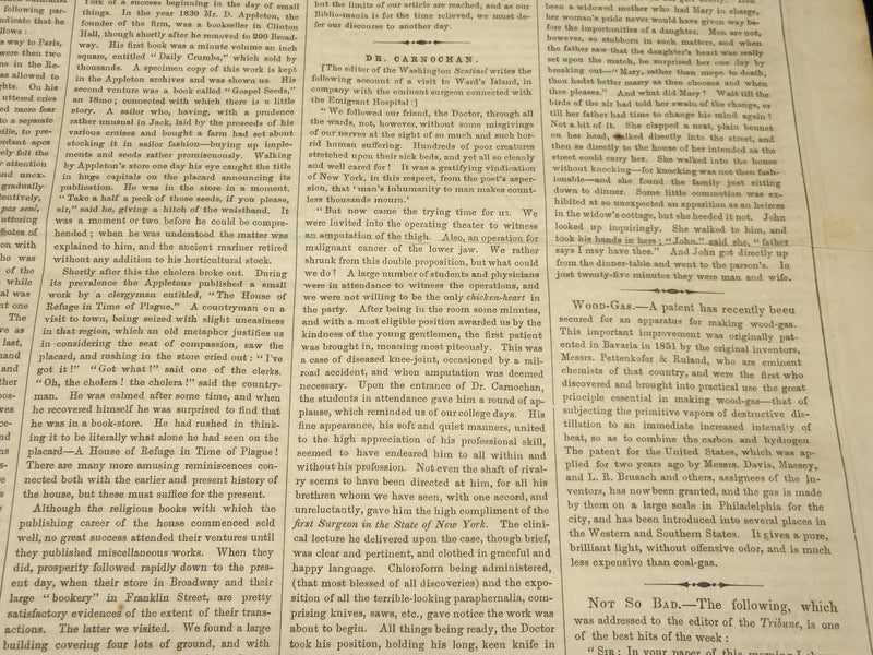 1856 JUNE 7 LIFE ILLUSTRATED NEWSPAPER - DR. CARNOCHAN - NP 4854