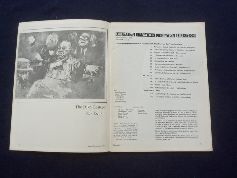 1969 AUG-SEP LIBERATION MAGAZINE - THE MOVEMENT: 10 YEARS FROM NOW - J 9753