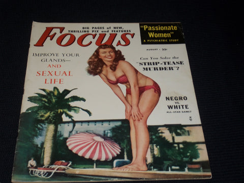 1950 AUGUST FOCUS MAGAZINE - VERY NICE FRONT COVER - E 5059
