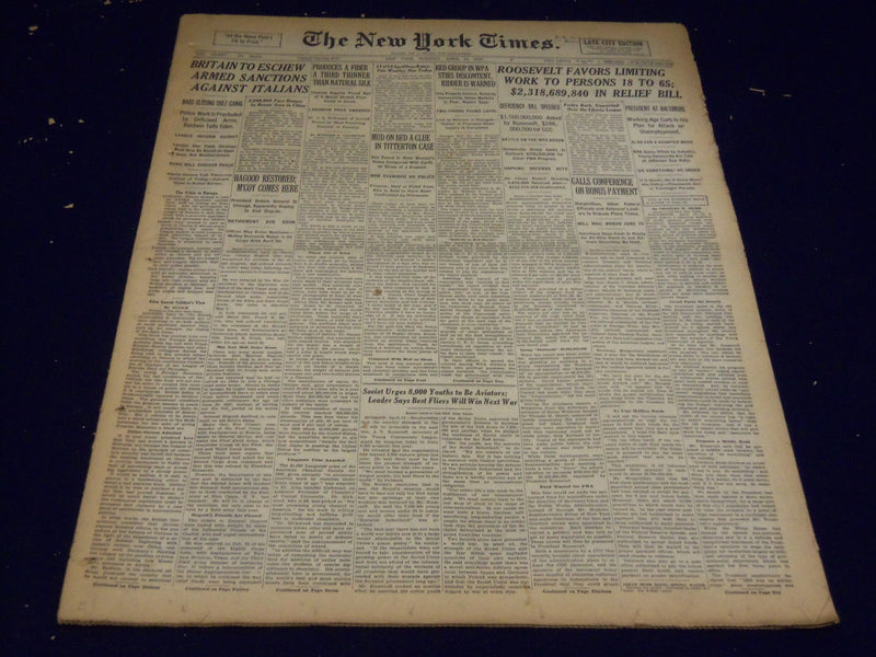 1936 APRIL 14 NEW YORK TIMES - BASEBALL SEASON OPENS - NT 4042