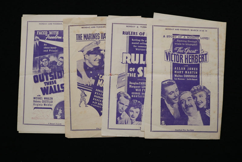 1940'S JOY THEARE PROGRAM - LOT OF 4 - BELZONI, MISSISSIPPI - K 2816