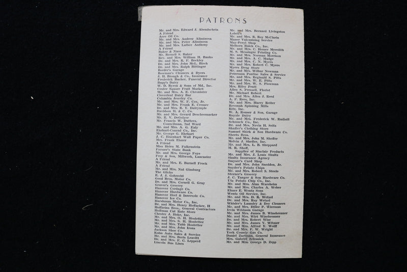 1950 FEBRUARY JOHN LOVES MARY PROGRAM - HANOVER, PENNSYLVANIA - K 2800