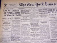 1935 APRIL 13 NEW YORK TIMES - 3,000 AT FUNERAL OF ADOLPH S. OCHS - NT 2008