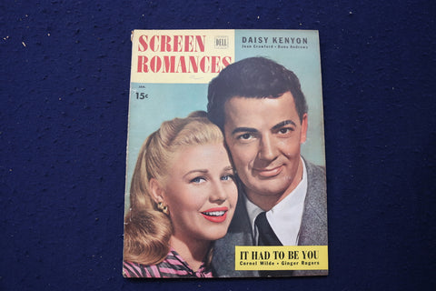 1948 JANUARY SCREEN ROMANCES MAGAZINE-CORNEL WILDE-GINGER ROGERS COVER-E 12728