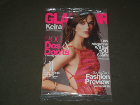 2014 JULY GLAMOUR MAGAZINE - KEIRA KNIGHTLEY COVER - B 3259