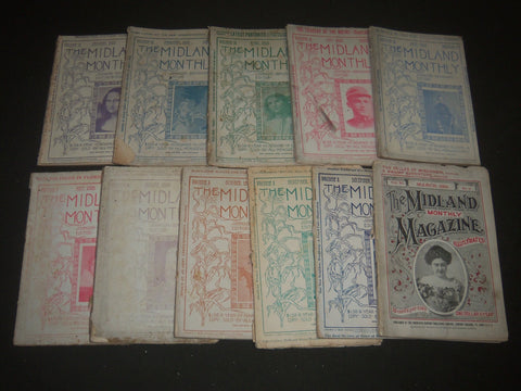 1898-1899 THE MIDLAND MONTHLY MAGAZINE LOT OF 11 ISSUES - NICE PHOTOS - WR 1283