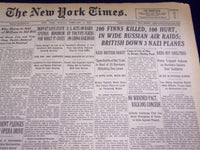 1940 FEBRUARY 4 NEW YORK TIMES - 100 FINNS KILLED 100 HURT - NT 2730