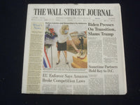 2020 NOV 11 THE WALL STREET JOURNAL - BIDEN PRESSES ON TRANSITION, SLAMS TRUMP
