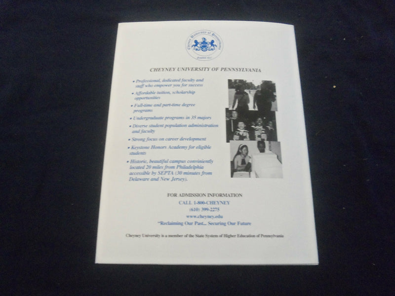 2000 OCT 28 FOOTBALL PROGRAM -CHEYNEY UNIVERSITY VS EAST STROUDSBURG - SP 1214S