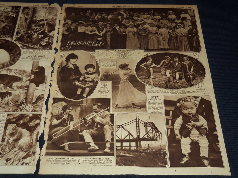 1930 NOV 2 PITTSBURGH SUN TELEGRAPH GRAVURE - THREE CLOWNS - KNIGHT - NT 9586