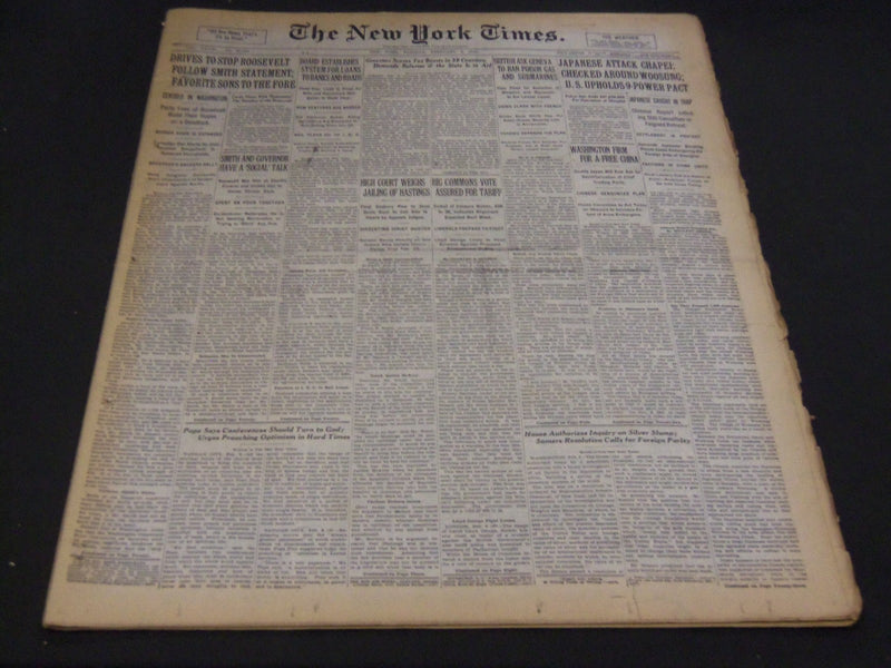 1932 FEBRUARY 9 NEW YORK TIMES - HIGH COURT WEIGHS JAILING OF HASTINGS - NT 4774