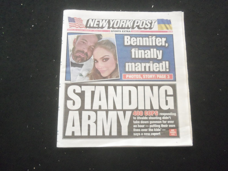 2022 JULY 18 NEW YORK POST NEWSPAPER - JENNIFER LOPEZ AND BEN AFFLECK MARRIED