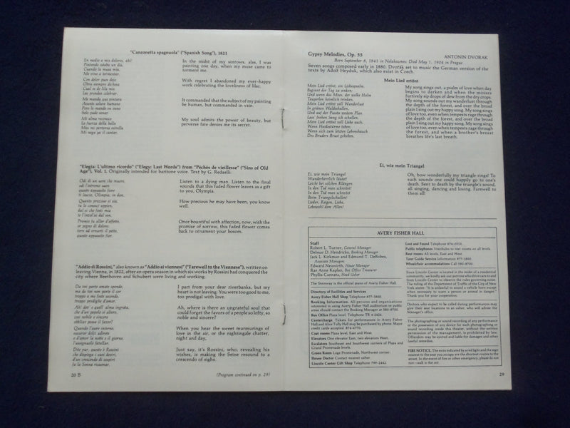 1982 MARCH 19 MARILYN HORNE & MARTIN KATZ SIGNED PROGRAM - AVERY FISHER HALL