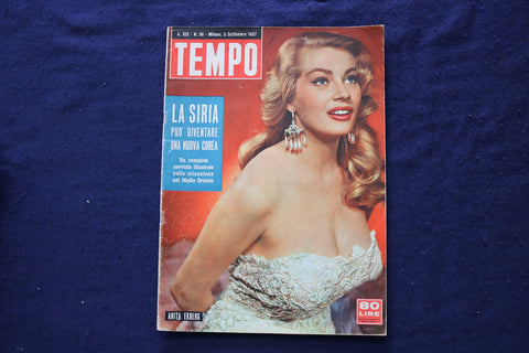 1957 SEPTEMBER TEMPO MAGAZINE - ANITA EKBERG COVER - E 23454