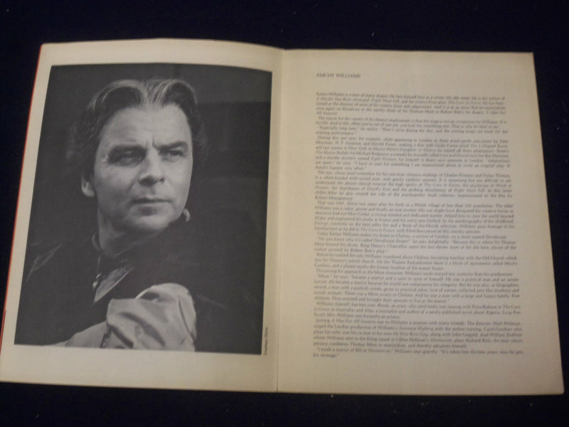 1960'S A MAN FOR ALL SEASONS SOUVENIR SHOW PROGRAM - EMLYN WILLIAMS - J 5019