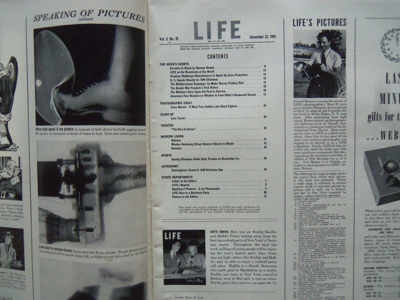 1940 DECEMBER 23 LIFE MAGAZINE - COUPLE DRESSED FOR A PARTY - L 214