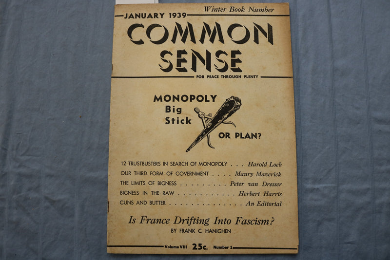 1939 JANUARY COMMON SENSE MAGAZINE - WINTER BOOK NUMBER - K 3222