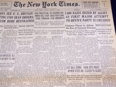 1946 MAR 31 NEW YORK TIMES - 1,000 NAZIS SEIZED ATTEMPT TO REVIVE PARTY- NT 2241