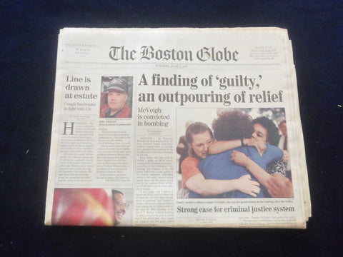 1997 JUNE 3 THE BOSTON GLOBE NEWSPAPER - TIMOTHY MCVEIGH GUILTY - NP 6130